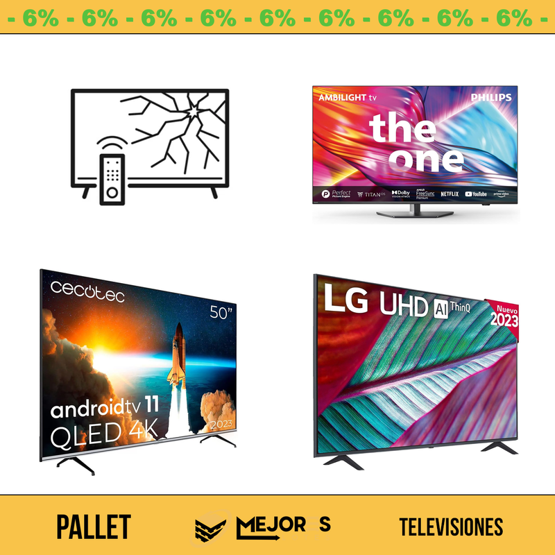 Pallet de 8 Items Sin Revisar, Televisiones, Lote #S39202